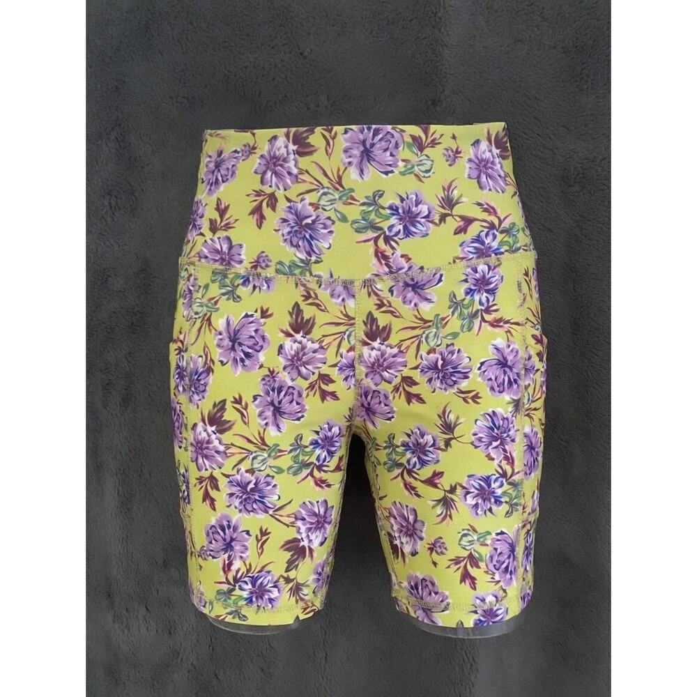 Ebb & Flow | Floral Print Spandex Bike Shorts | Small